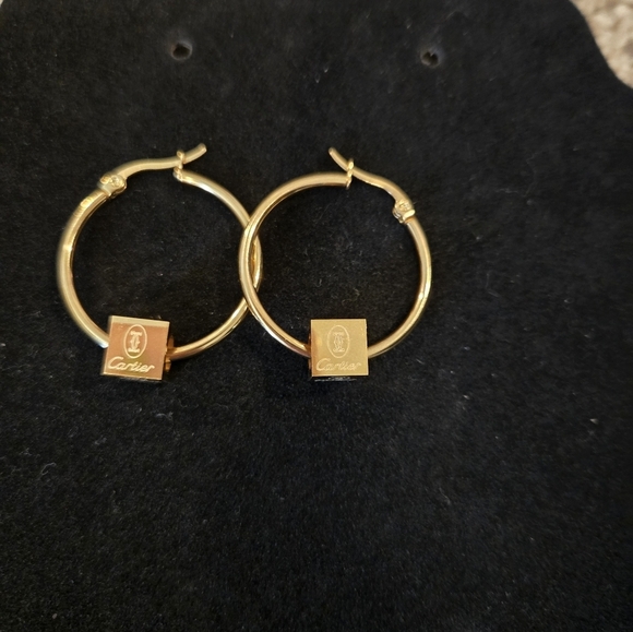 18kgp Dubai Gold Hoop Earrings - Picture 1 of 5